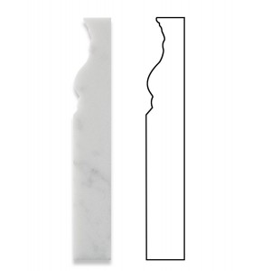 Carrara White Marble Baseboard Trim Molding 5x12 Honed