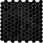 Black Absolute Hexagon Polished Mosaic 1 inch