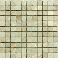 1x1 Seagrass Tumbled Limestone Mosaic