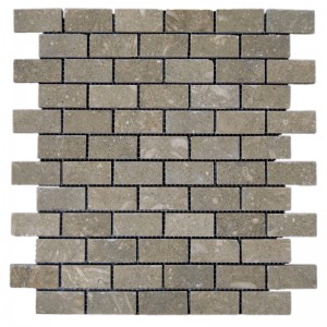 1x2 Seagrass Honed Limestone Mosaic