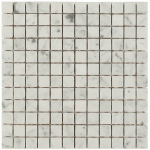 1x1 Carrara White Marble Tumbled Mosaic