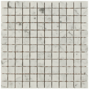 1x1 Carrara White Marble Tumbled Mosaic