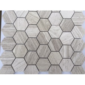 Haisa Light 2 inch Hexagon Honed Limestone Mosaic