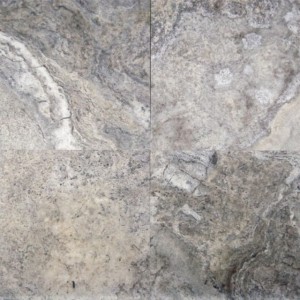 18x18 Silver Honed and Filled Travertine Tile