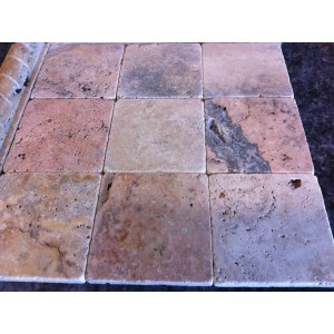 4x4 Scabos Tumbled Travertine Tiles
